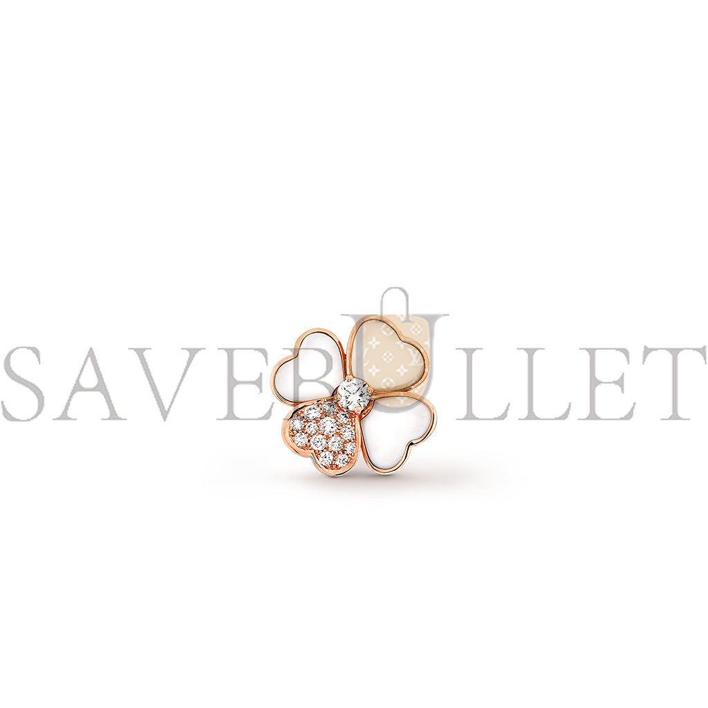 V*N CL*F arpels cosmos clip pendant, medium model - rose gold, diamond, mother-of-pearl  vcaro5bv00